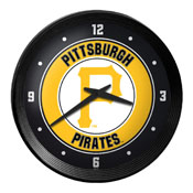 Pittsburgh Pirates: Ribbed Frame Wall Clock, MBPITT-530-01