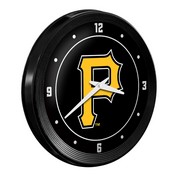 Pittsburgh Pirates: Logo - Ribbed Frame Wall Clock - MBPITT-530-02, MBPITT-530-02