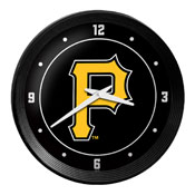 Pittsburgh Pirates: Logo - Ribbed Frame Wall Clock - MBPITT-530-02, MBPITT-530-02