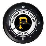 Pittsburgh Pirates: Logo - Ribbed Frame Wall Clock - MBPITT-530-03, MBPITT-530-03