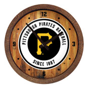 Pittsburgh Pirates: "Faux" Barrel Top Clock, FNB-MBPITT-560-01