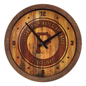 Pittsburgh Pirates: Branded "Faux" Barrel Top Clock, FNB-MBPITT-560-02