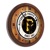 Pittsburgh Pirates: Weathered "Faux" Barrel Top Clock, FNB-MBPITT-560-03