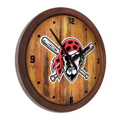 Pittsburgh Pirates: Pirate - "Faux" Barrel Top Clock, FNB-MBPITT-560-04
