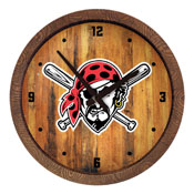 Pittsburgh Pirates: Pirate - "Faux" Barrel Top Clock, FNB-MBPITT-560-04
