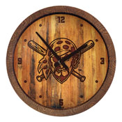 Pittsburgh Pirates: Pirate - Branded "Faux" Barrel Top Clock, FNB-MBPITT-560-05