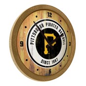 Pittsburgh Pirates: Weathered "Faux" Barrel Top Clock, FNB-MBPITT-560-03