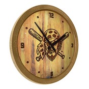 Pittsburgh Pirates: Pirate - Branded "Faux" Barrel Top Clock, FNB-MBPITT-560-05