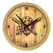 Pittsburgh Pirates: Pirate - Branded "Faux" Barrel Top Clock, FNB-MBPITT-560-05