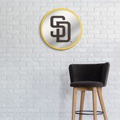 San Diego Padres: Modern Disc Mirrored Wall Sign, AGS-MBSDIE-235-01A