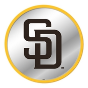 San Diego Padres: Modern Disc Mirrored Wall Sign, AGS-MBSDIE-235-01A