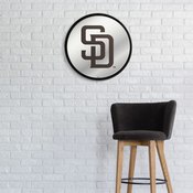 San Diego Padres: Modern Disc Mirrored Wall Sign, AGS-MBSDIE-235-01A
