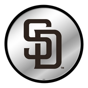 San Diego Padres: Modern Disc Mirrored Wall Sign, AGS-MBSDIE-235-01A