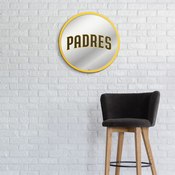 San Diego Padres: Logo - Modern Disc Mirrored Wall Sign, AGS-MBSDIE-235-02A