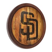 San Diego Padres: Logo - Weathered "Faux" Barrel Top Sign, FNB-MBSDIE-240-06