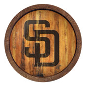 San Diego Padres: Logo - Weathered "Faux" Barrel Top Sign, FNB-MBSDIE-240-06