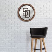 San Diego Padres: "Faux" Barrel Top Mirrored Wall Sign, AGS-MBSDIE-245-01A