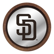 San Diego Padres: "Faux" Barrel Top Mirrored Wall Sign, AGS-MBSDIE-245-01A