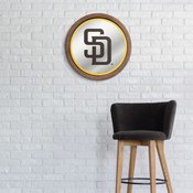 San Diego Padres: "Faux" Barrel Top Mirrored Wall Sign, AGS-MBSDIE-245-01A