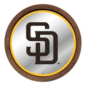 San Diego Padres: "Faux" Barrel Top Mirrored Wall Sign, AGS-MBSDIE-245-01A