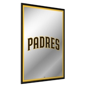 San Diego Padres: Vertical Framed Mirrored Wall Sign, AGS-MBSDIE-275-01A