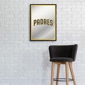 San Diego Padres: Vertical Framed Mirrored Wall Sign, AGS-MBSDIE-275-01A
