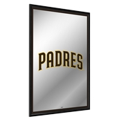 San Diego Padres: Vertical Framed Mirrored Wall Sign, AGS-MBSDIE-275-01A