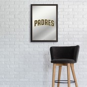 San Diego Padres: Vertical Framed Mirrored Wall Sign, AGS-MBSDIE-275-01A