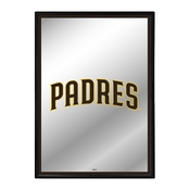 San Diego Padres: Vertical Framed Mirrored Wall Sign, AGS-MBSDIE-275-01A