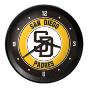 San Diego Padres: Ribbed Frame Wall Clock, MBSDIE-530-01