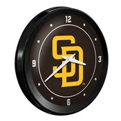 San Diego Padres: Logo - Ribbed Frame Wall Clock, MBSDIE-530-02