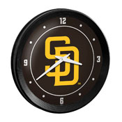 San Diego Padres: Logo - Ribbed Frame Wall Clock, MBSDIE-530-02