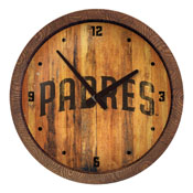 San Diego Padres: Weathered "Faux" Barrel Top Clock, FNB-MBSDIE-560-03