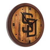 San Diego Padres: Logo - "Faux" Barrel Top Clock, FNB-MBSDIE-560-04