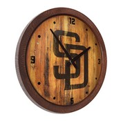 San Diego Padres: Logo - Weathered "Faux" Barrel Top Clock, FNB-MBSDIE-560-06