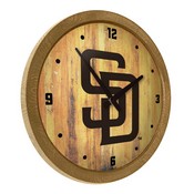 San Diego Padres: Logo - "Faux" Barrel Top Clock, FNB-MBSDIE-560-04