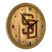San Diego Padres: Logo - Branded "Faux" Barrel Top Clock, FNB-MBSDIE-560-05