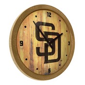 San Diego Padres: Logo - Weathered "Faux" Barrel Top Clock, FNB-MBSDIE-560-06