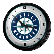 Seattle Mariners: Retro Lighted Wall Clock, MBSEAT-550-01
