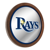Tampa Bay Rays: "Faux" Barrel Top Mirrored Wall Sign, AGS-MBTBAY-245-01A