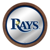 Tampa Bay Rays: "Faux" Barrel Top Mirrored Wall Sign, AGS-MBTBAY-245-01A