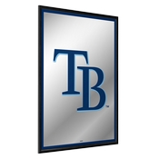 Tampa Bay Rays: Vertical Framed Mirrored Wall Sign, AGS-MBTBAY-275-01A