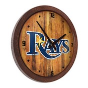 Tampa Bay Rays: Weathered "Faux" Barrel Top Clock, FNB-MBTBAY-560-03