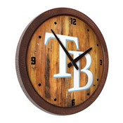 Tampa Bay Rays: Logo - "Faux" Barrel Top Clock, FNB-MBTBAY-560-04