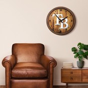 Tampa Bay Rays: Logo - "Faux" Barrel Top Clock, FNB-MBTBAY-560-04
