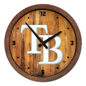 Tampa Bay Rays: Logo - "Faux" Barrel Top Clock, FNB-MBTBAY-560-04