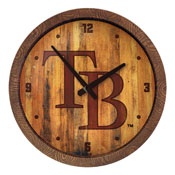Tampa Bay Rays: Logo - Branded "Faux" Barrel Top Clock, FNB-MBTBAY-560-05
