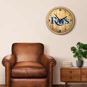 Tampa Bay Rays: "Faux" Barrel Top Clock, FNB-MBTBAY-560-01
