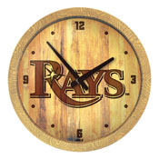 Tampa Bay Rays: Branded "Faux" Barrel Top Clock, FNB-MBTBAY-560-02