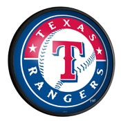 Texas Rangers: Round Slimline Lighted Wall Sign, MBTXSR-130-01
